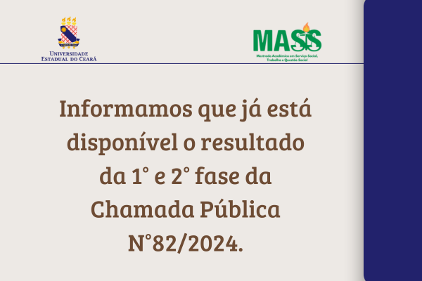 RESULTADO 1ª E 2ª FASE – CHAMADA PÚBLICA Nº 82/2024