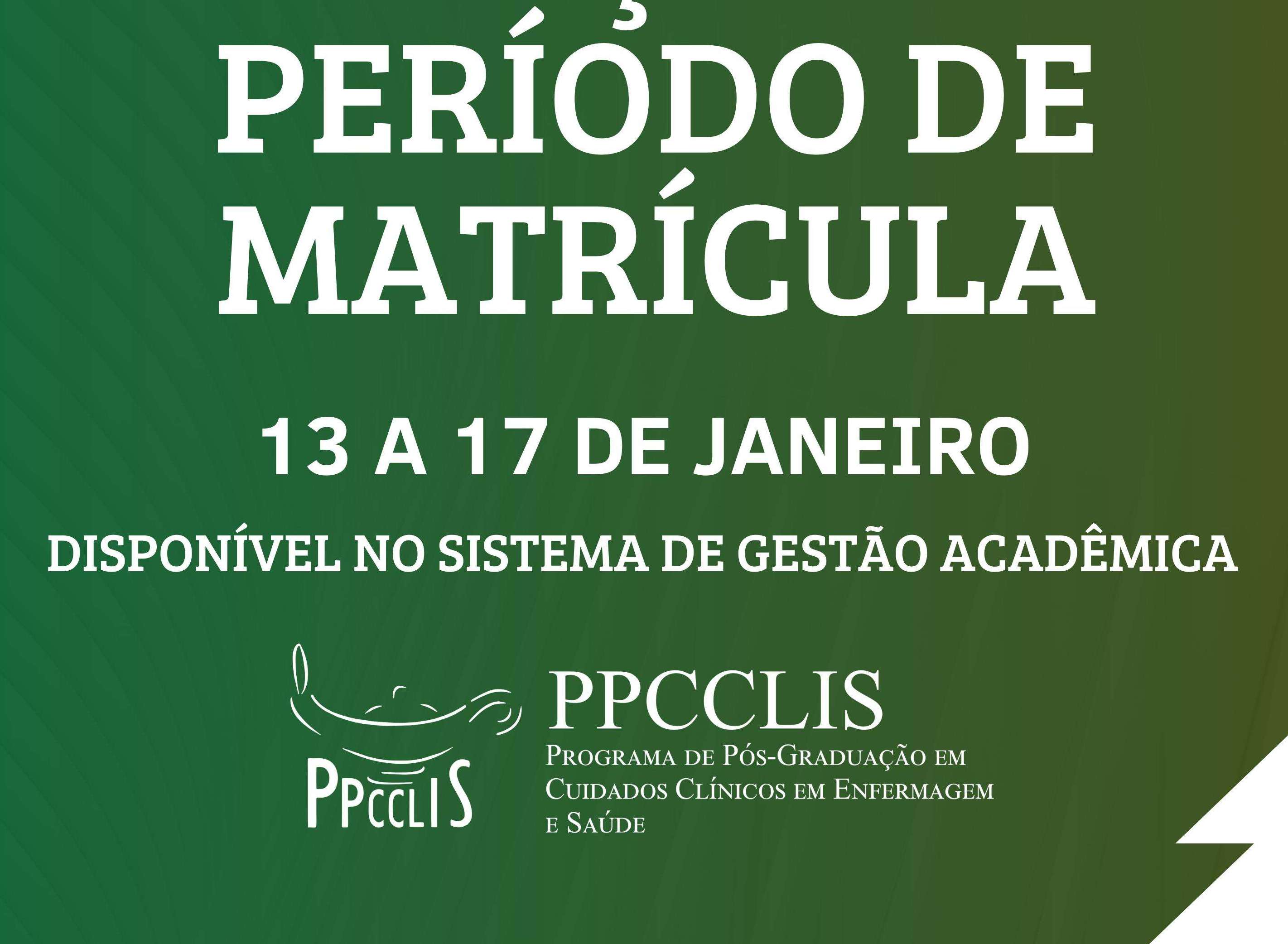 PERÍODO DE MATRÍCULA