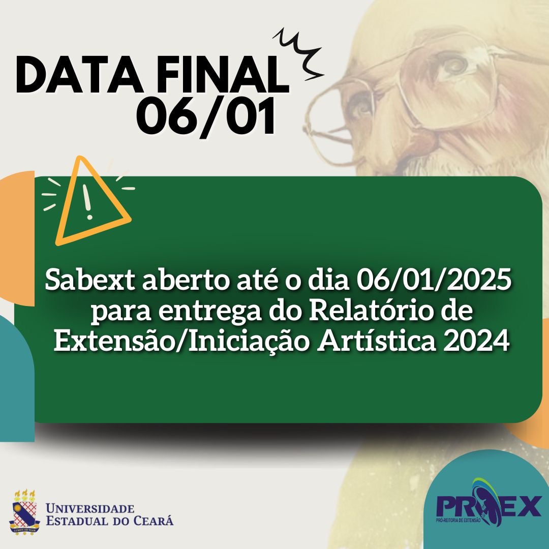 06 de janeiro é a data final de Entrega do Relatório