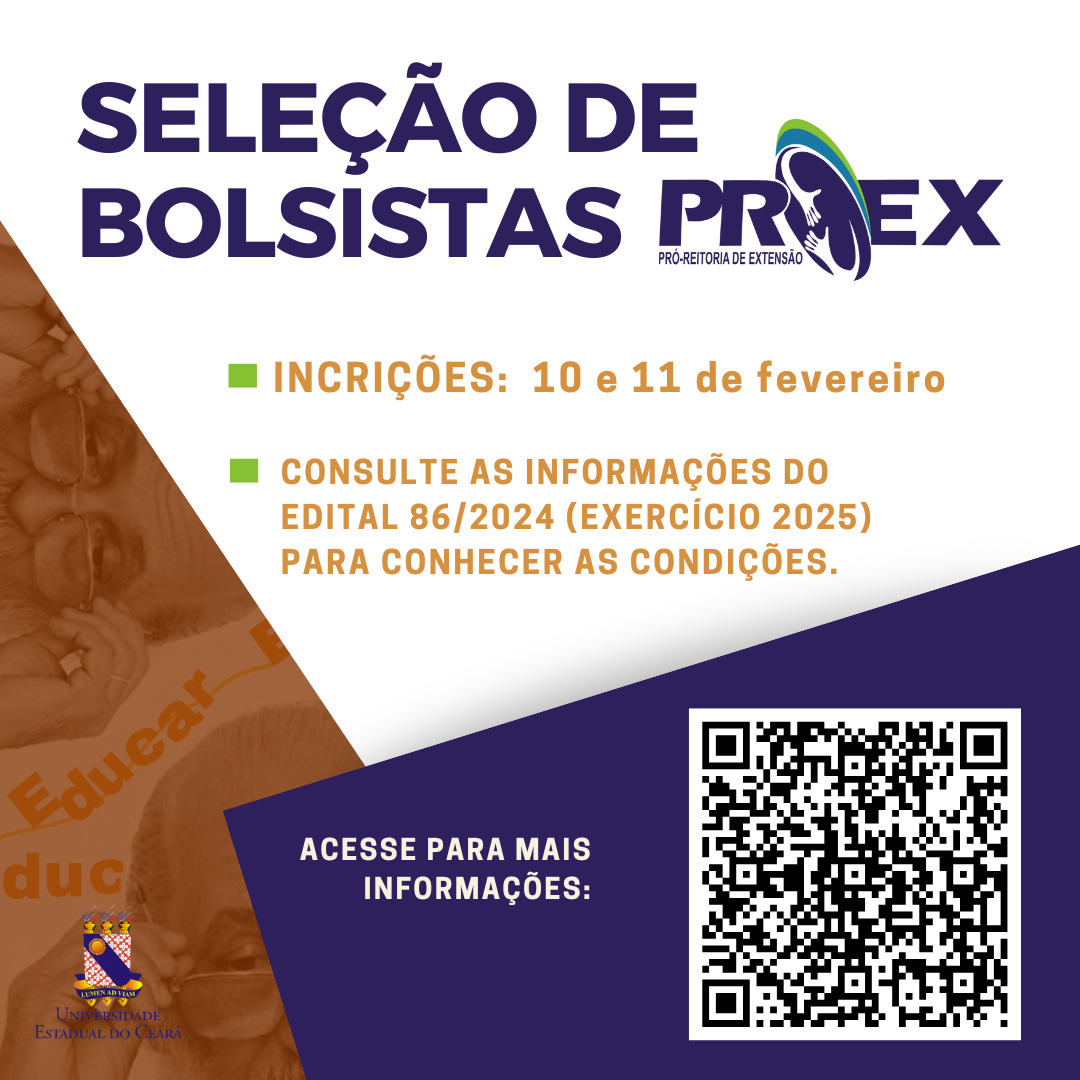 Proex realiza seleção de bolsistas da Chamada 86/24 (exercício 2025)