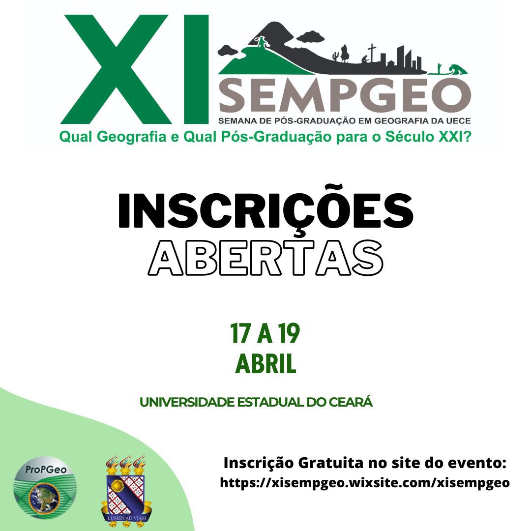 XI – Semana Da Pós-Graduação Em Geografia Da UECE – SEMPGEO. – PROPGEO ...